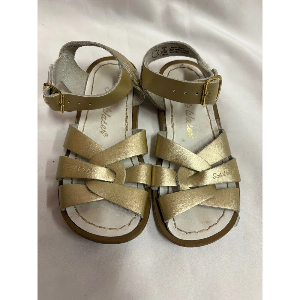 Original/Authentic Salt Water Sandals by Hoy Kid Size 9 Gold